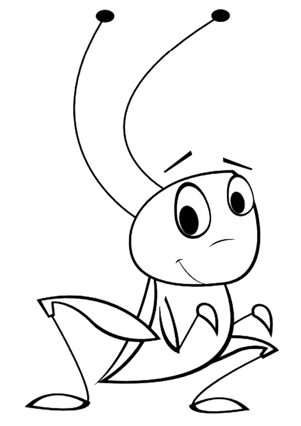 Cute Cricket Bug Coloring Page