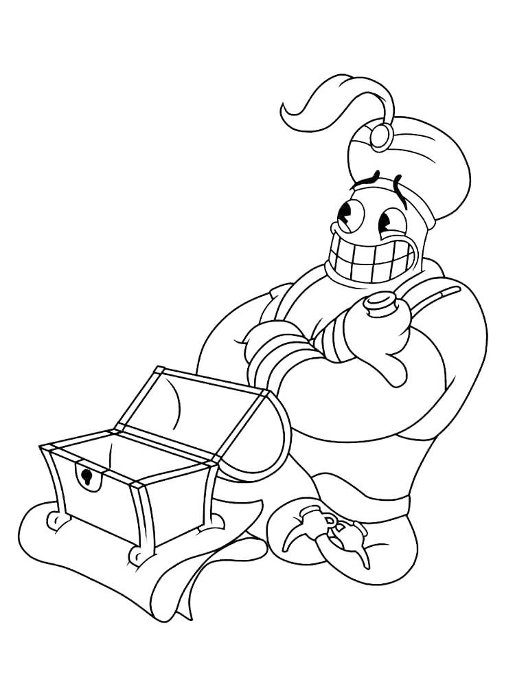 Djimmi The Great Cuphead Coloring Page