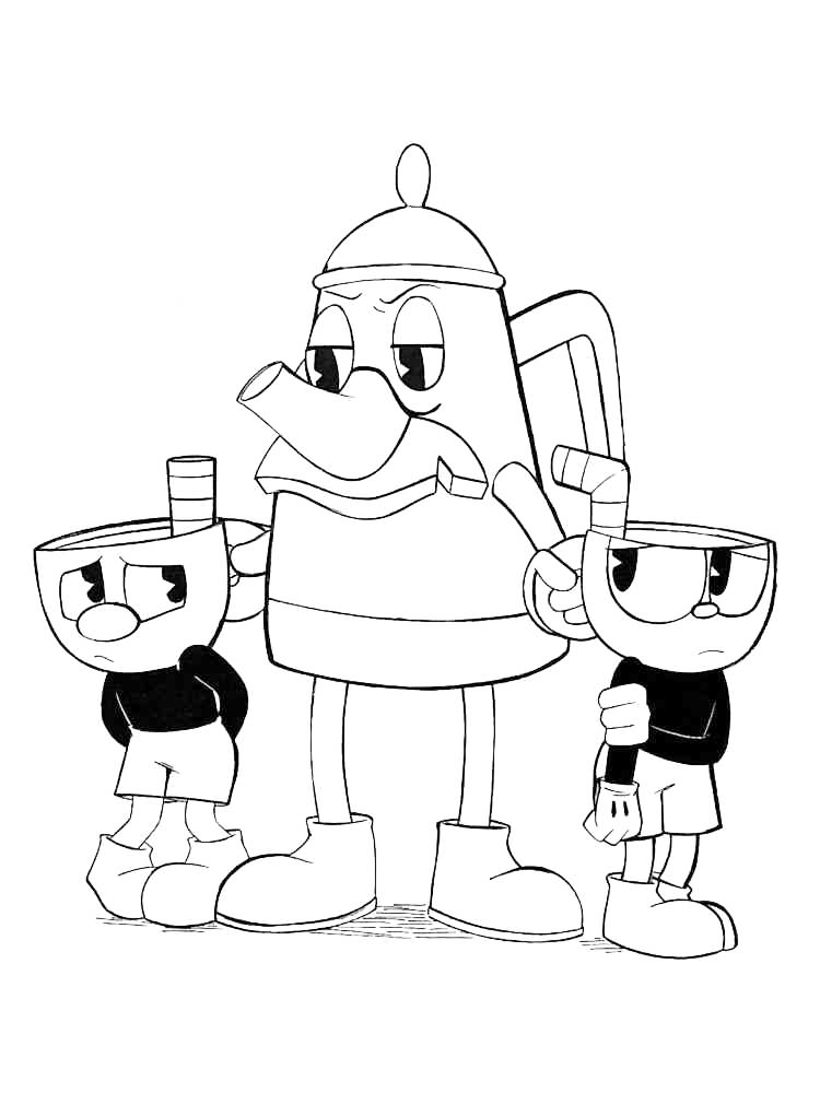 Elder Kettle Cuphead Coloring Page