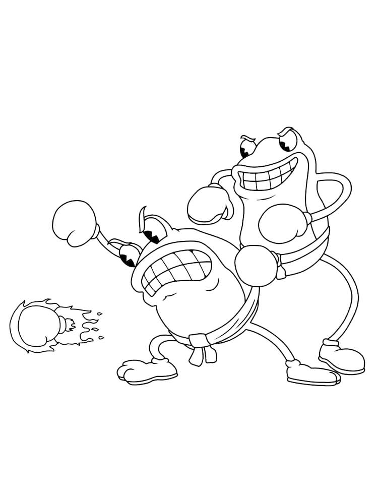 Frogs Cuphead Coloring Page