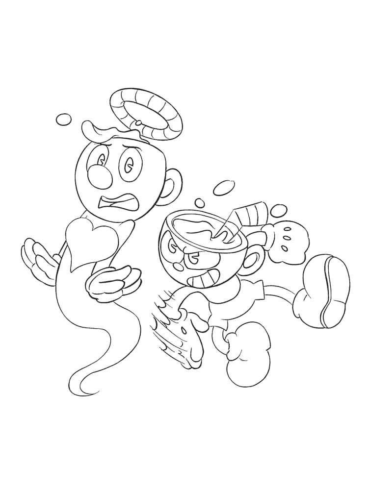 Funny Cuphead Coloring Pages