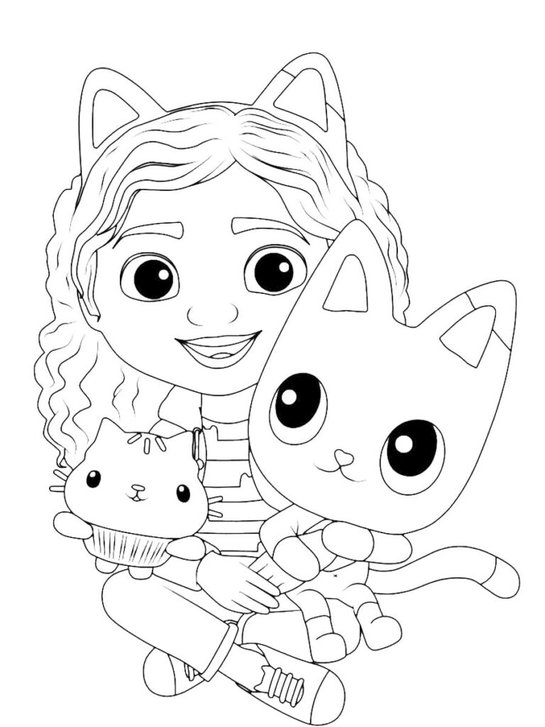 Gabby And Her Cats Coloring Page