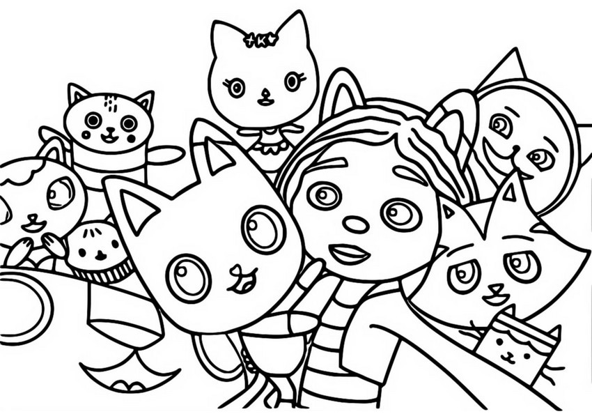 Gabbys Dollhouse Character Coloring Page