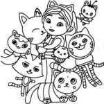Gabbys Dollhouse Characters Coloring Page