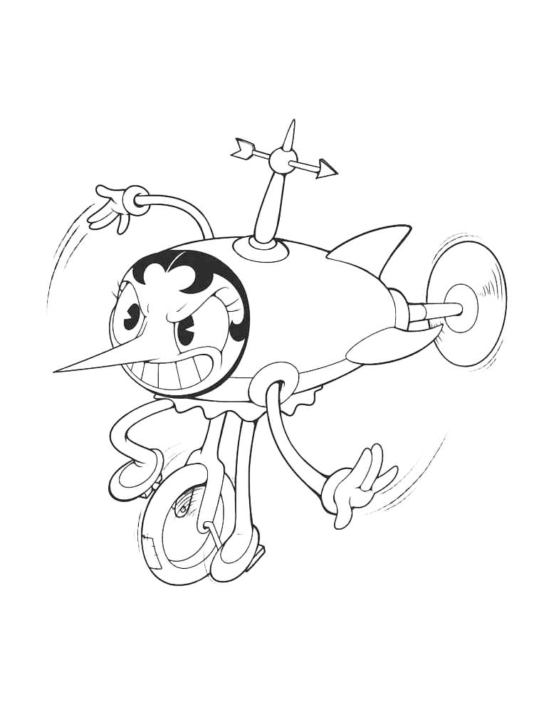 Hilda Cuphead Coloring Page