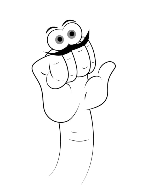 Oobie Hand Coloring Page