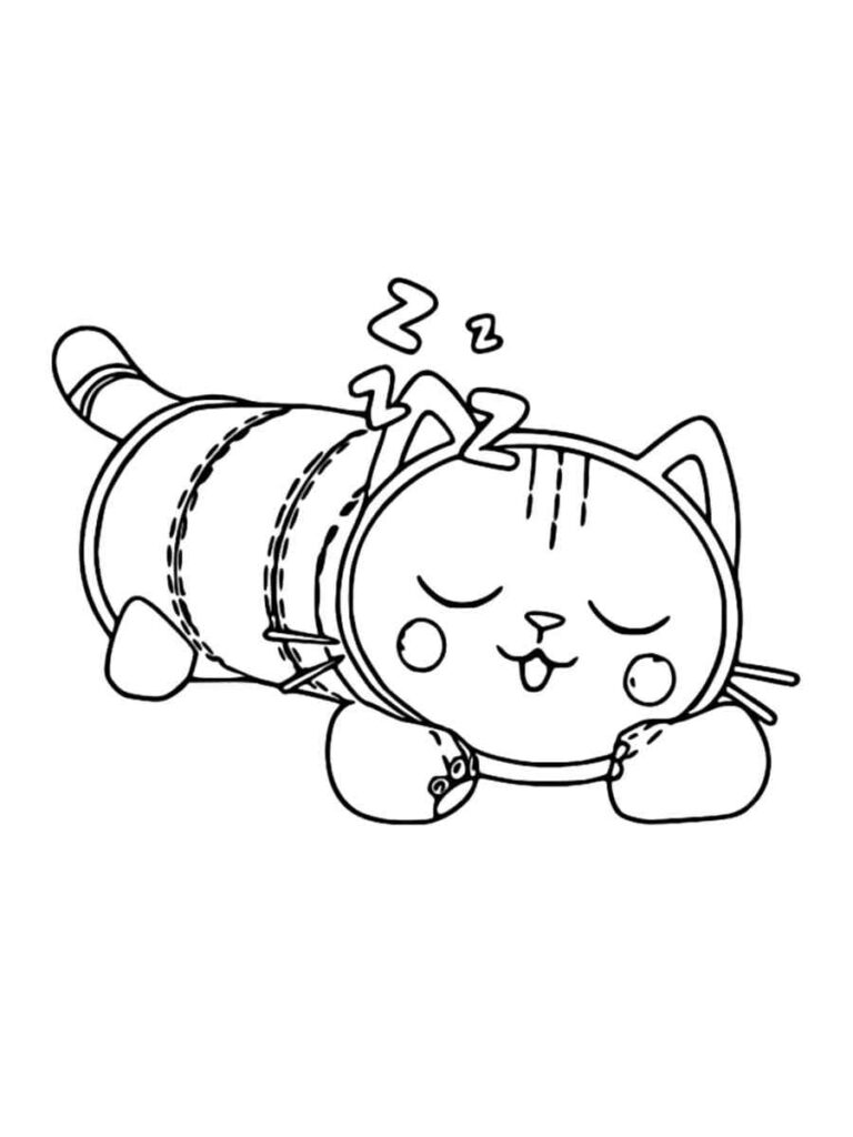 Pillow Cat Gabbys Dollhouse Coloring Page