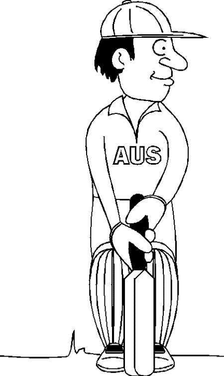 Playing Cricket Coloring Page