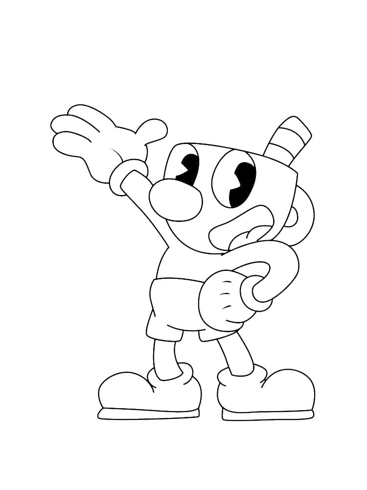 Printable Cuphead Coloring Page