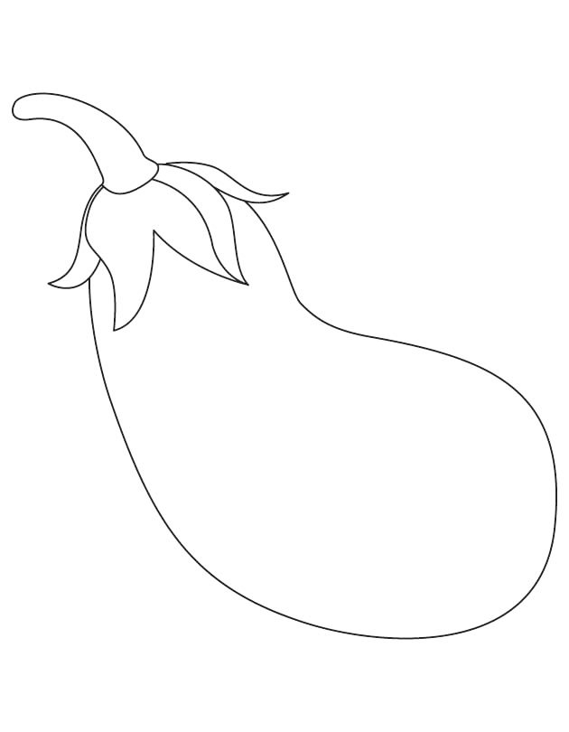 Simple Vegetable Eggplant Coloring Page