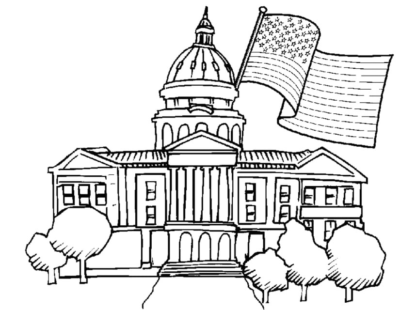 American Government Capitol Coloring Page