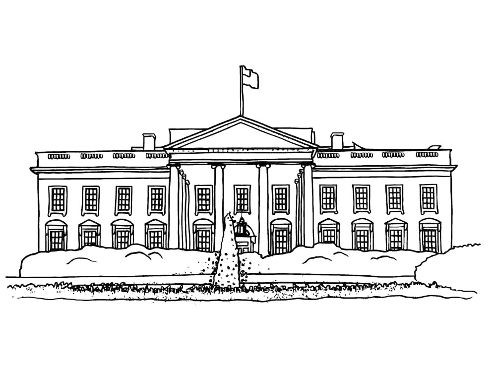 American White House Coloring Page