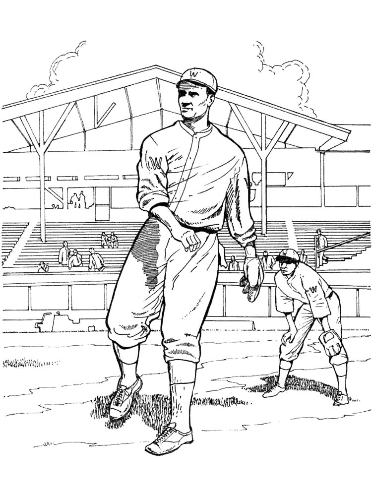Americas Pastime Baseball Coloring Page