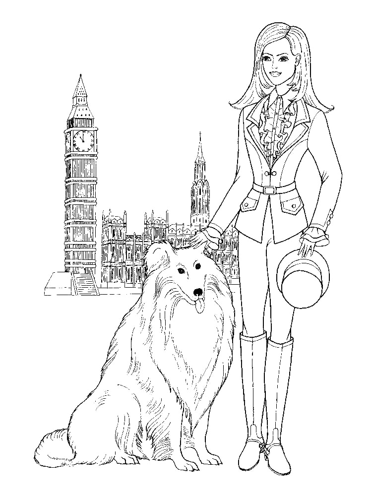 Barbie In England Coloring Page