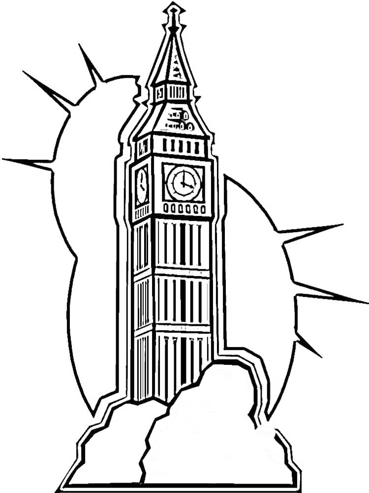 Big Ben Clock Tower Coloring Page