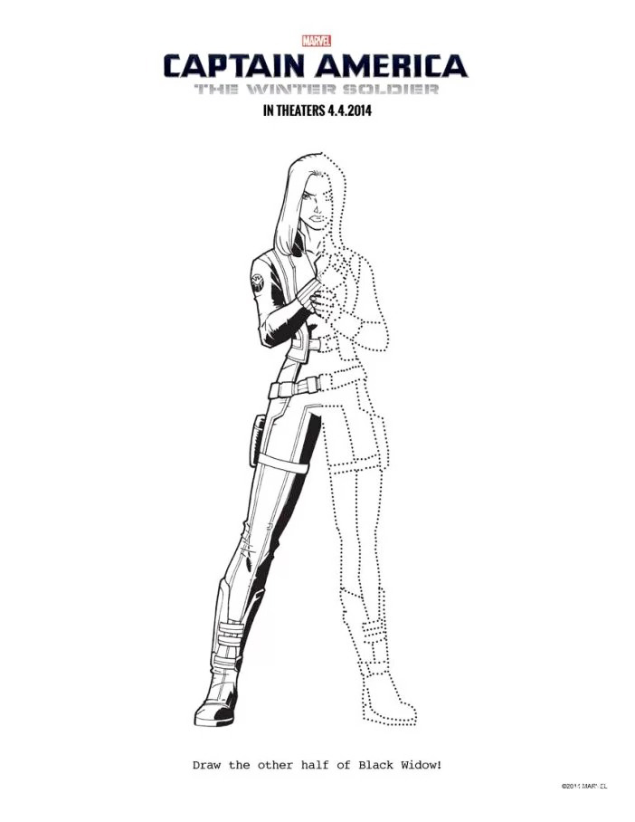 Black Widow Winter Soldier Coloring Page