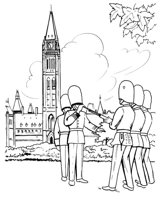 Canada Guards Coloring Page