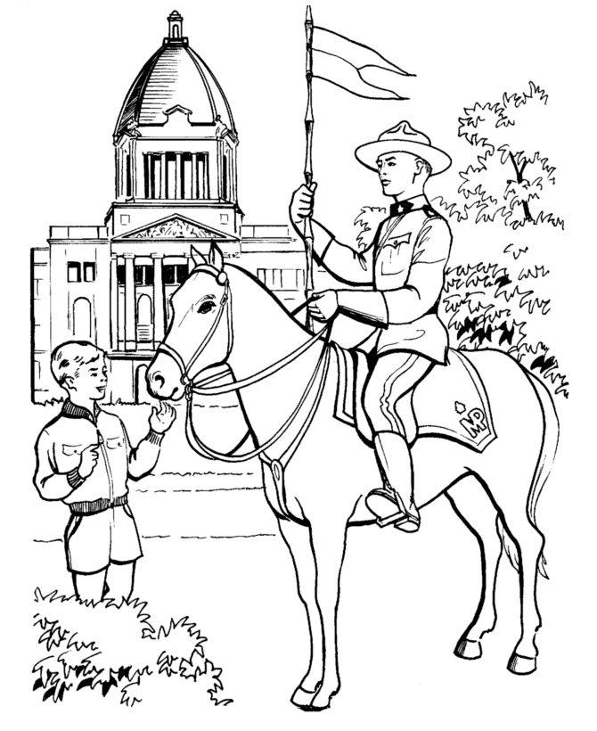 Canadian Mounty Coloring Page