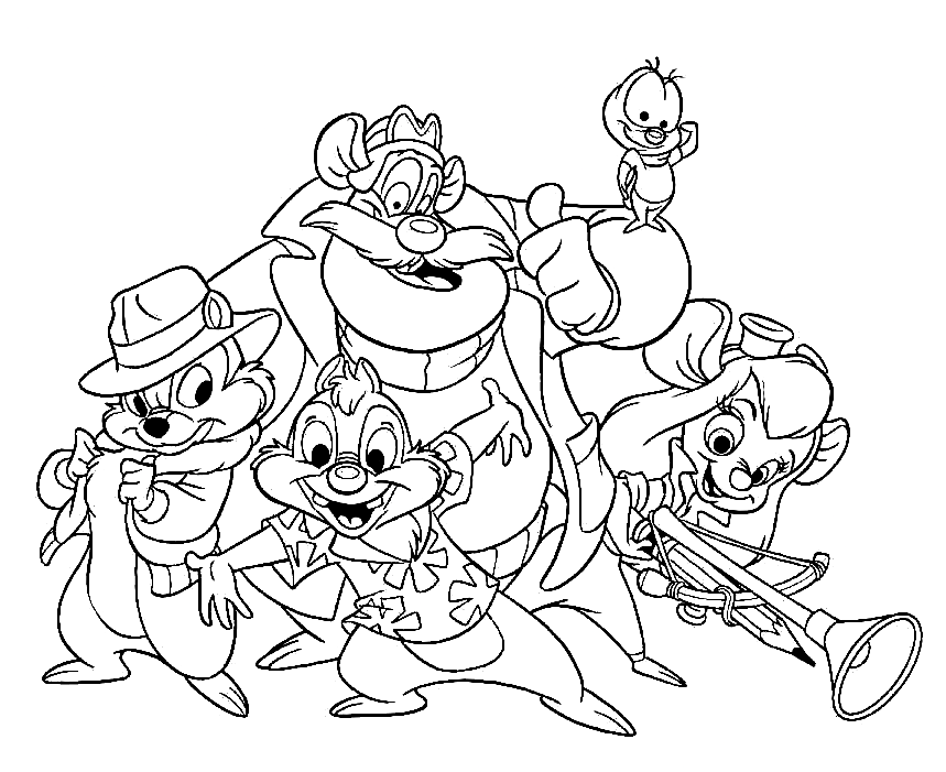 Chip And Dale Coloring Page