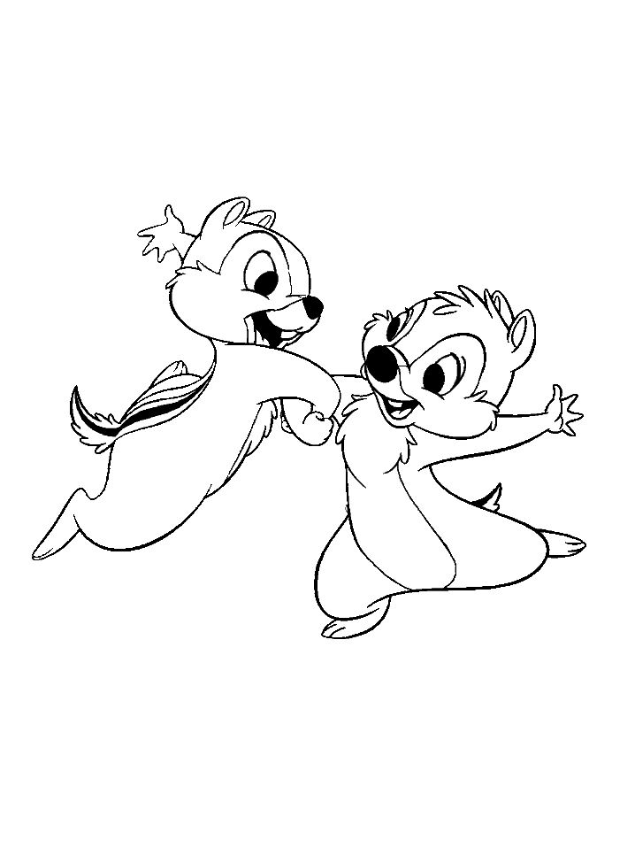 Chip And Dale Dancing Coloring Page
