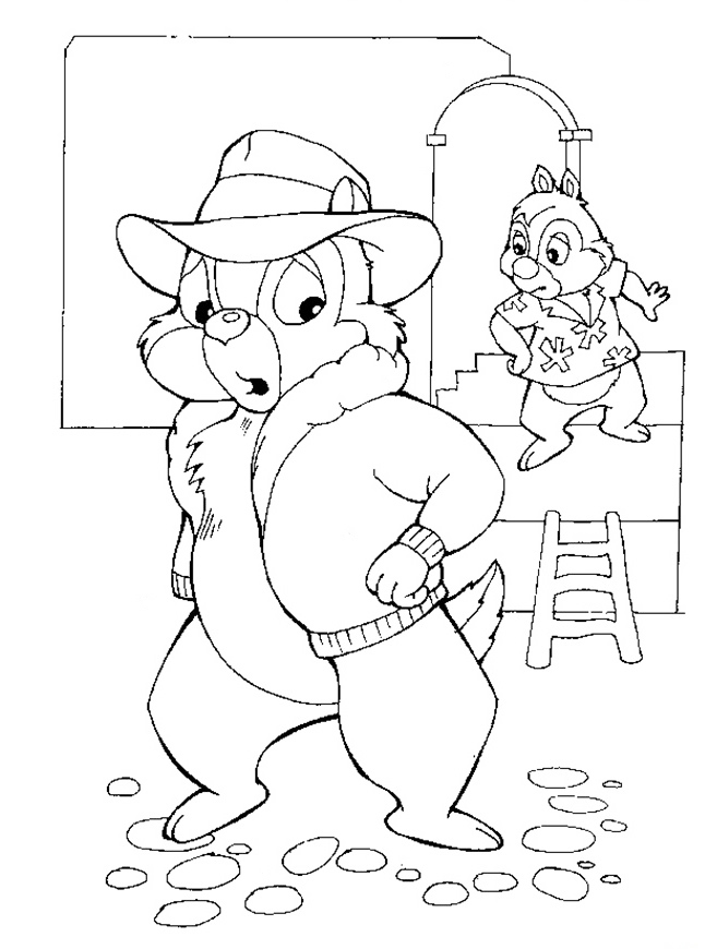 Chip And Dale Printable Coloring Page