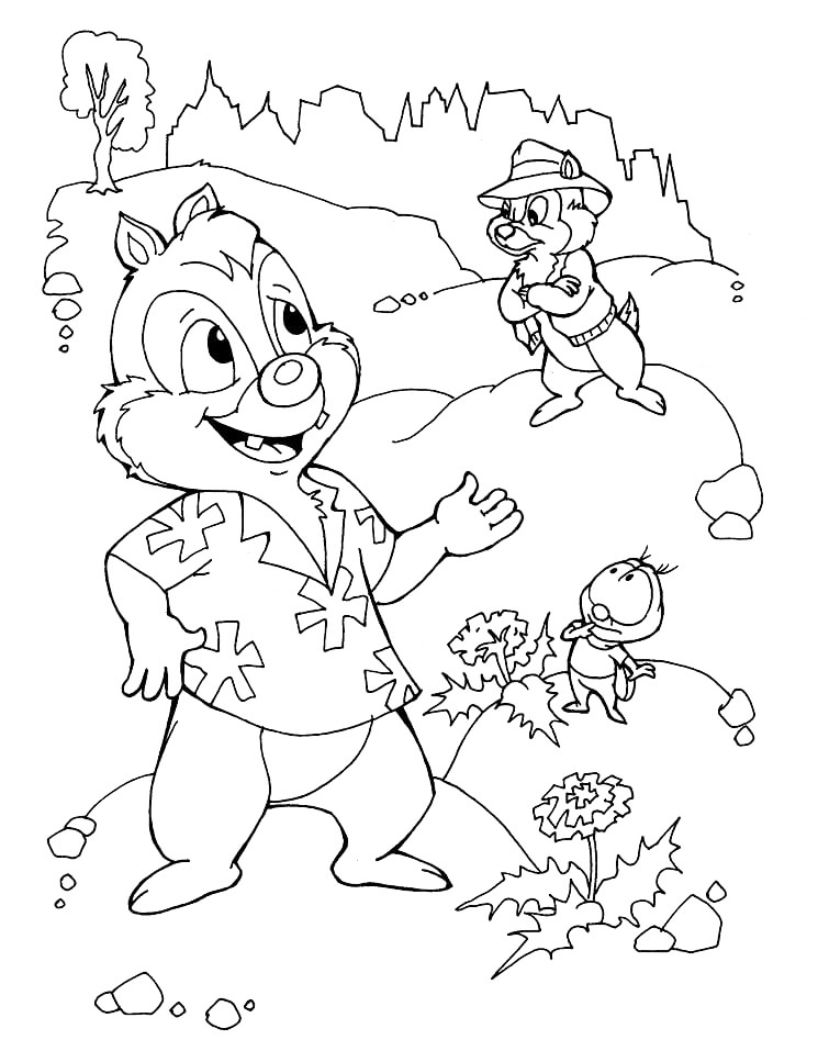Chip And Dale Scene Coloring Pages