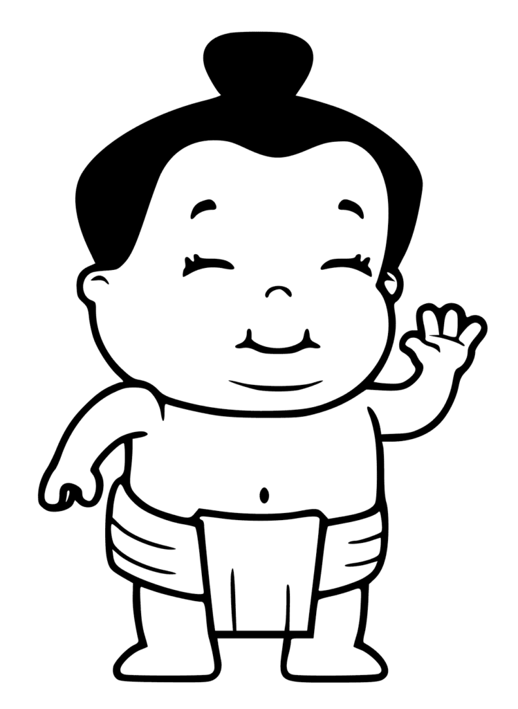 Cute Sumo Wrestler Coloring Page