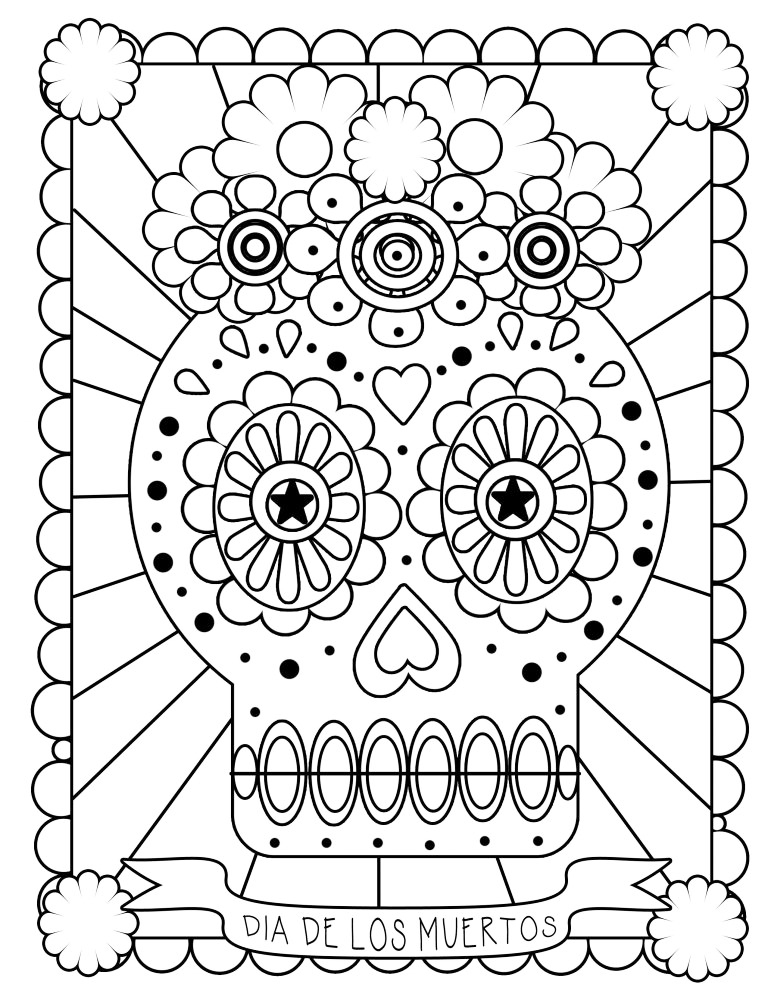 Dia De Los Muertos Mexico Coloring Page