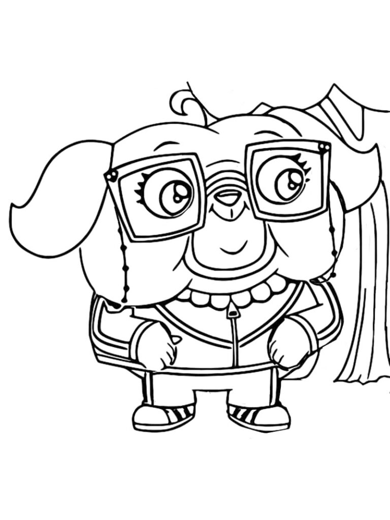 Grandma Pug Chip And Potato Coloring Page