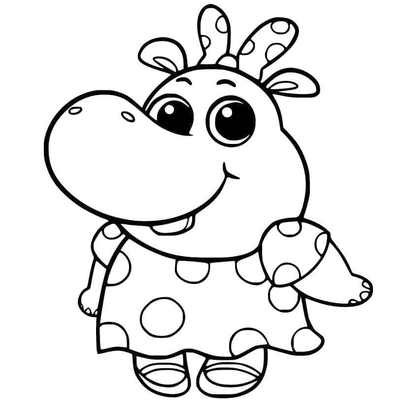 Henrietta Hippo Chip And Potato Coloring Page