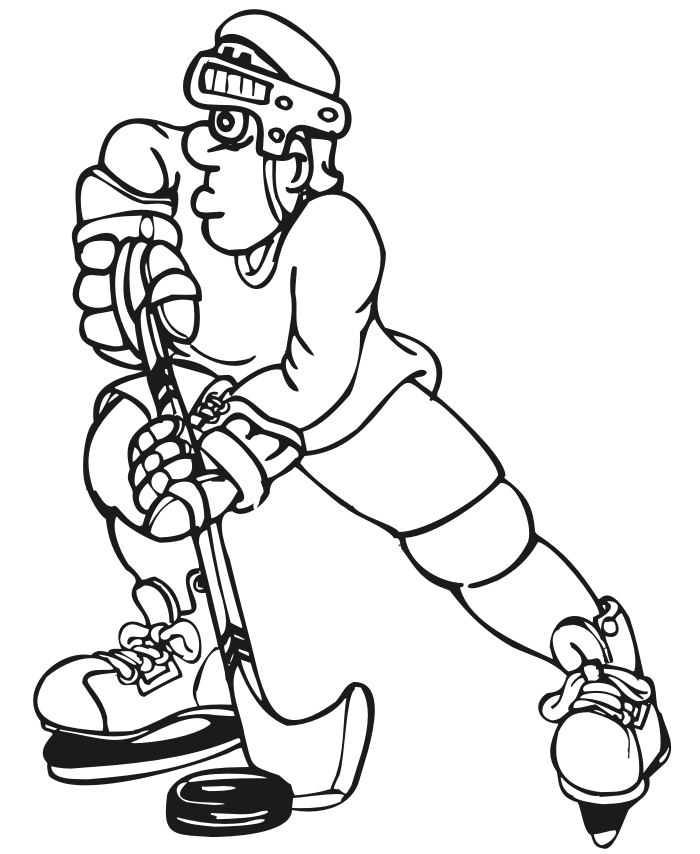 Hockey Player In Canads Coloring Page