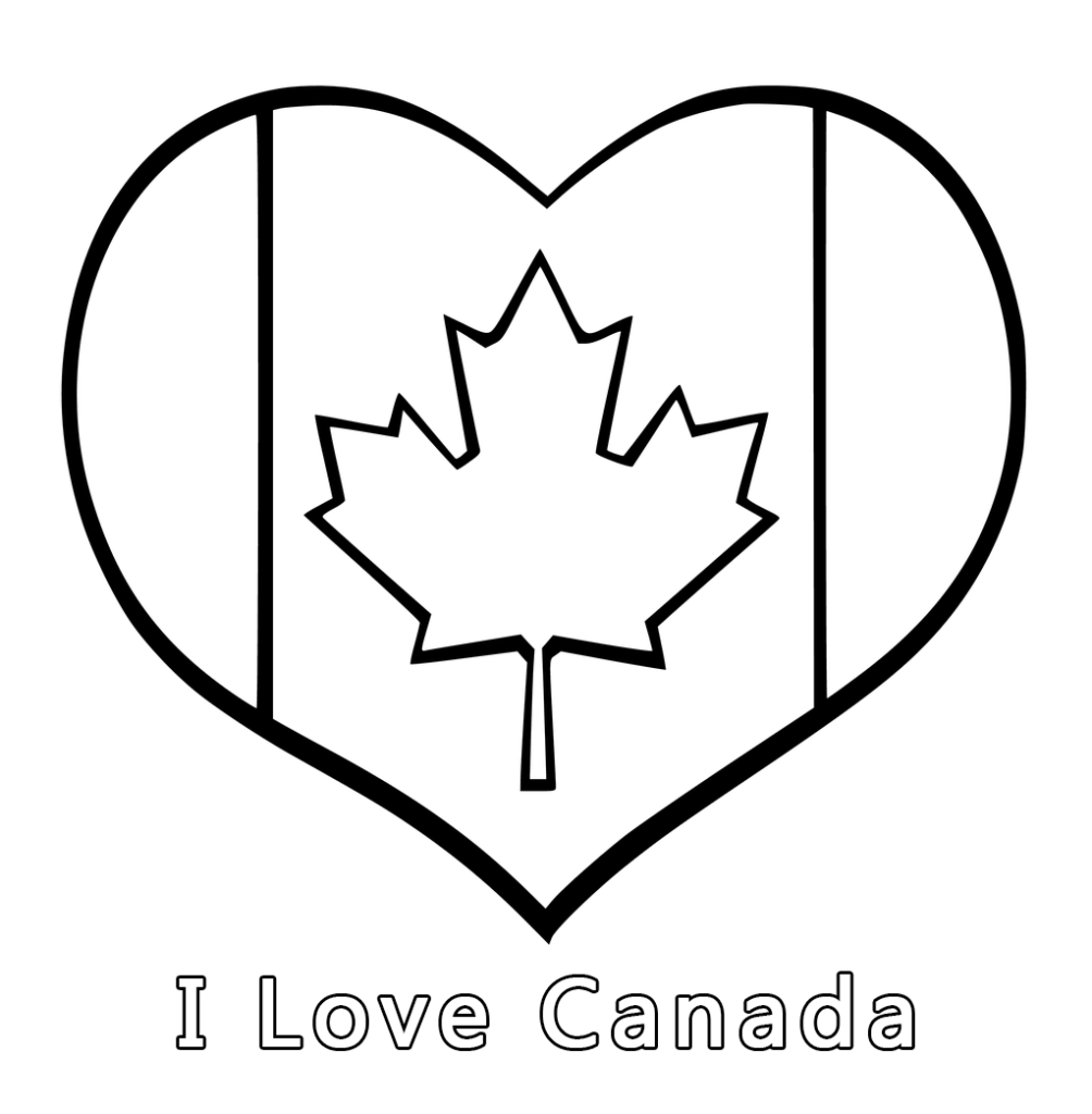 I Love Canada Coloring Page