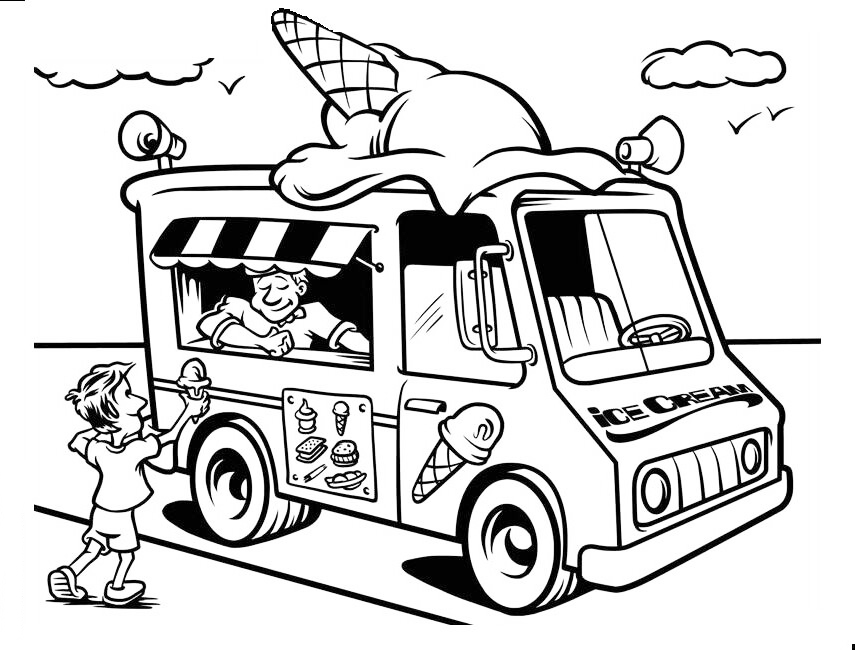 Ice Cream Truck Coloring Page