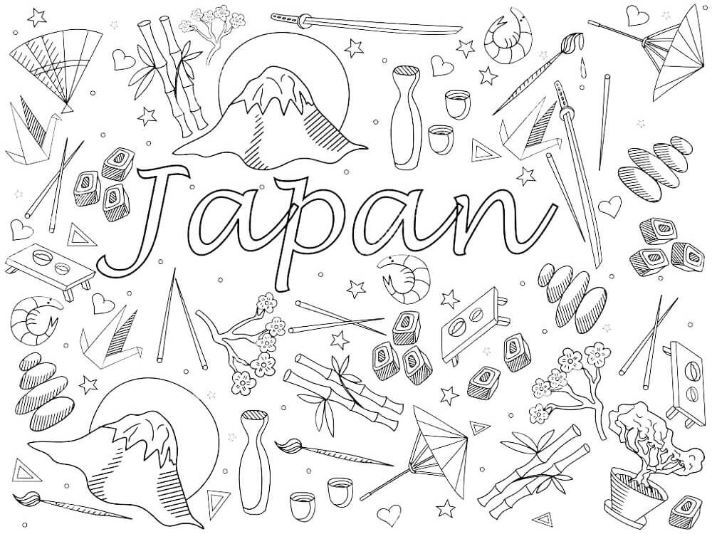 Japan Coloring Page