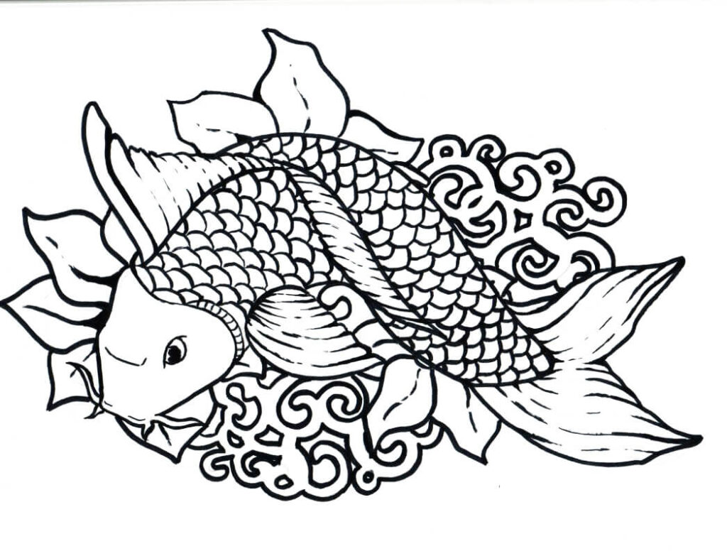 Koi Fish Coloring Page