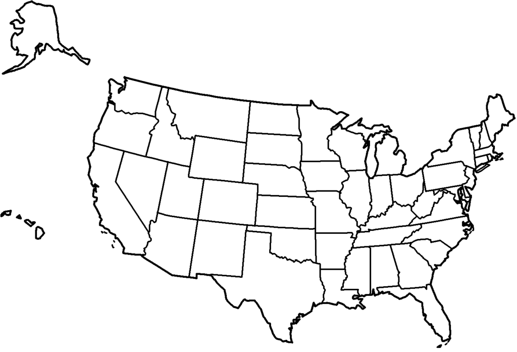 Map Of America Coloring Page