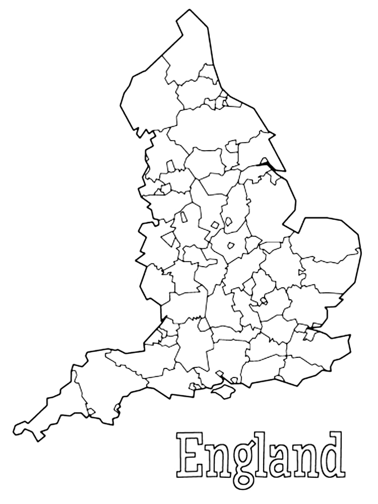 Map Of England Coloring Pages