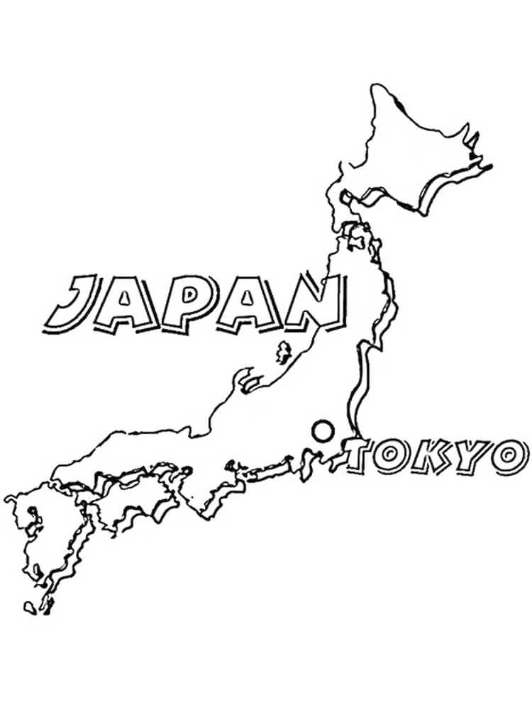 Map Of Japan Coloring Page