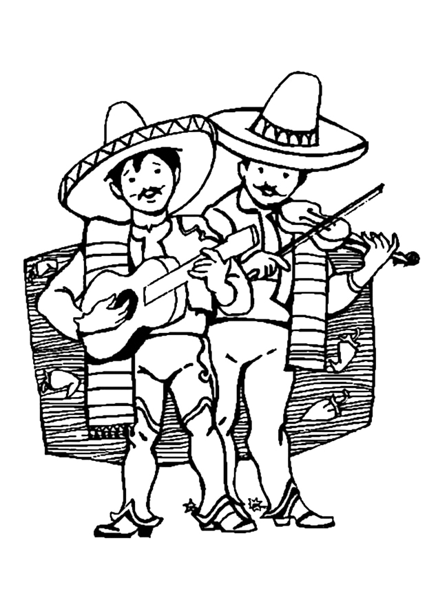 Mariachi Band Coloring Page