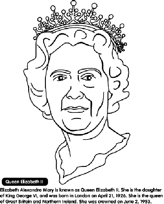 Queen Elizabeth Coloring Page