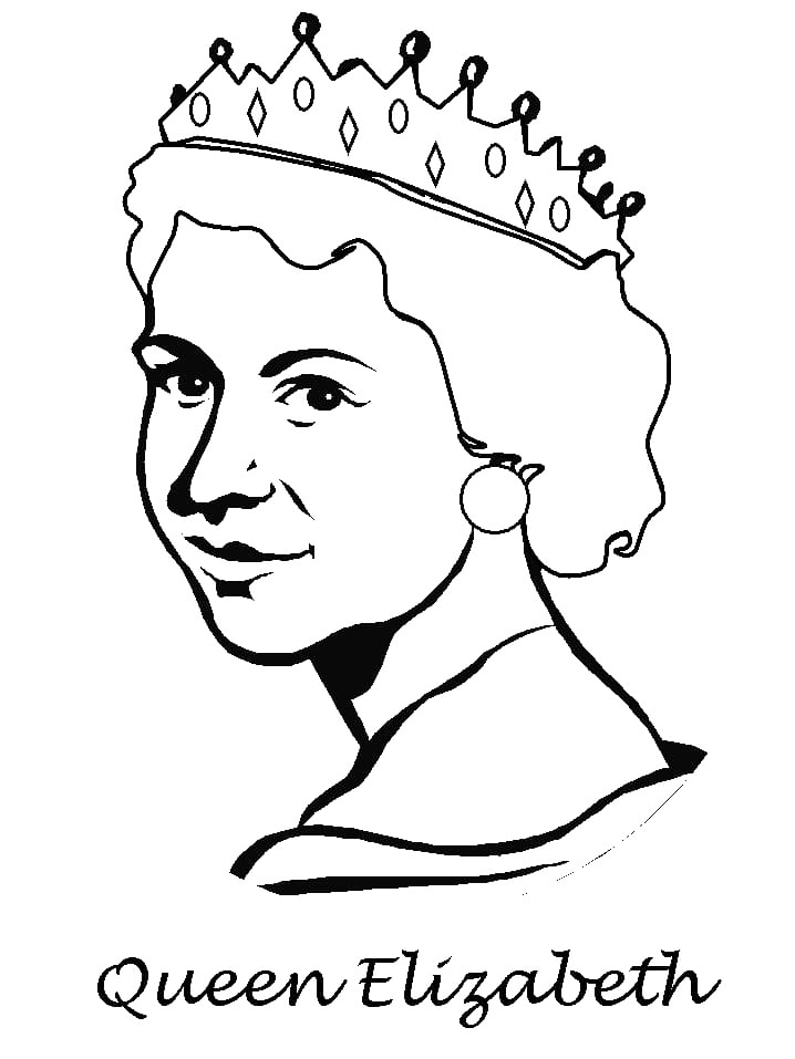 Queen Of England Elizabeth Coloring Page