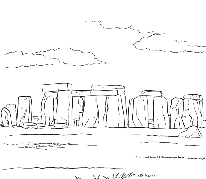 Stonehenge In Salisbury Plain England Coloring Page