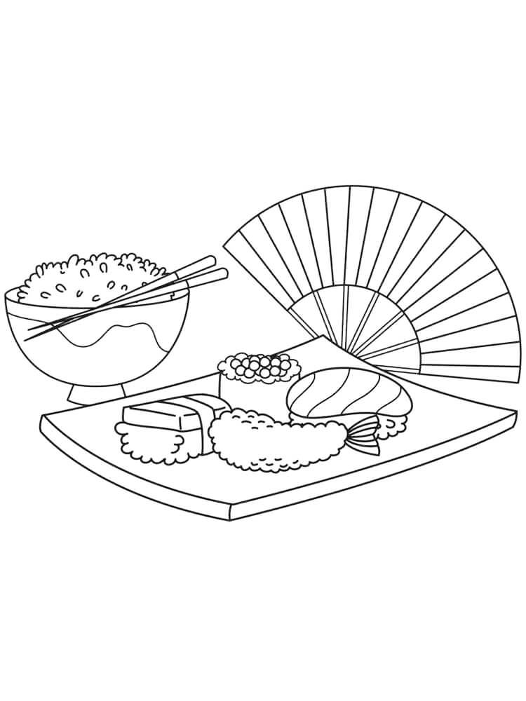 Sushi Coloring Page