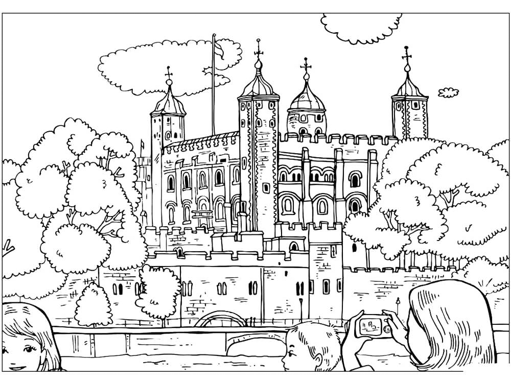 Tower Of London England Coloring Page