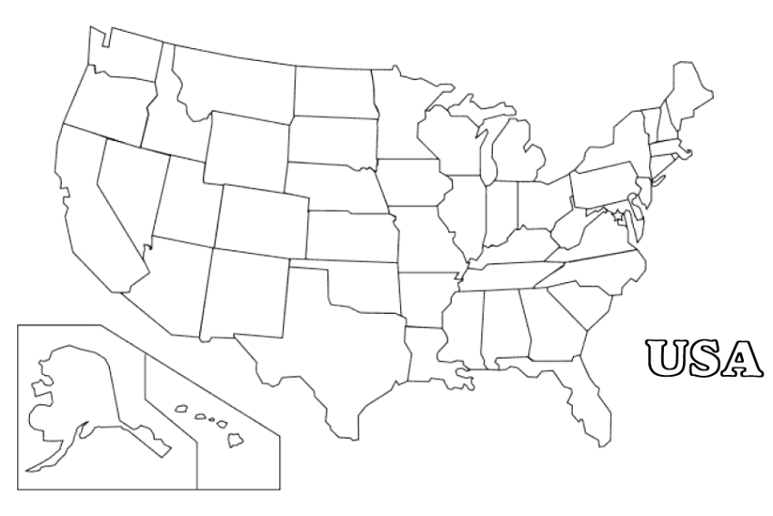 Usa Map Printable Sheet