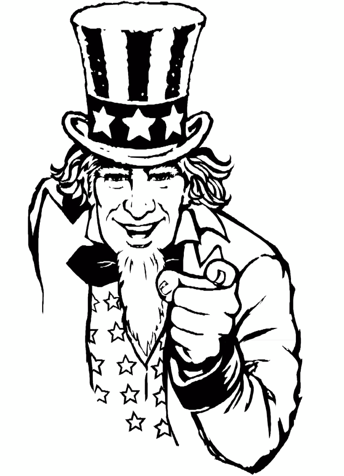 Uncle Sam Coloring Page