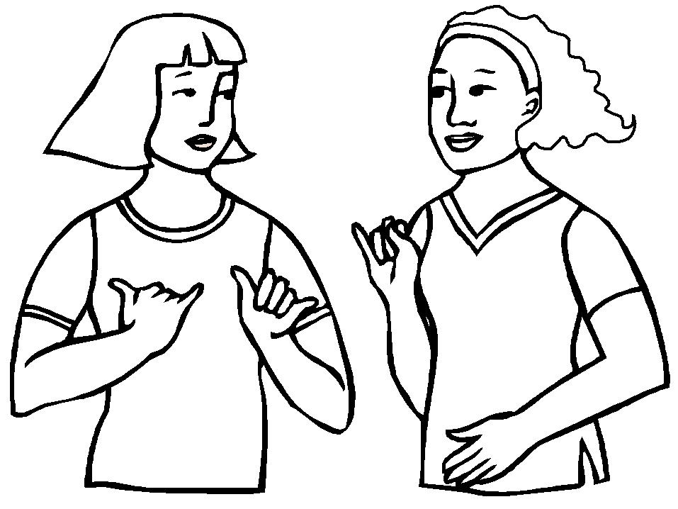 American Sign Language Coloring Page