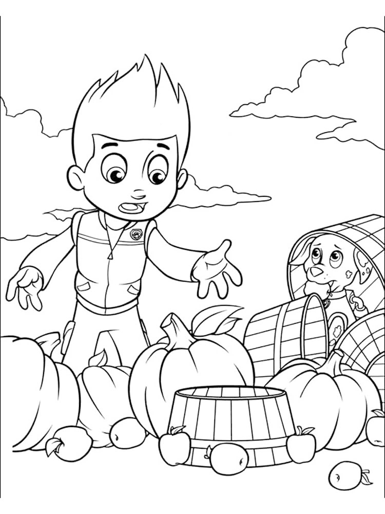 Autumn Paw Patrol Coloring Page