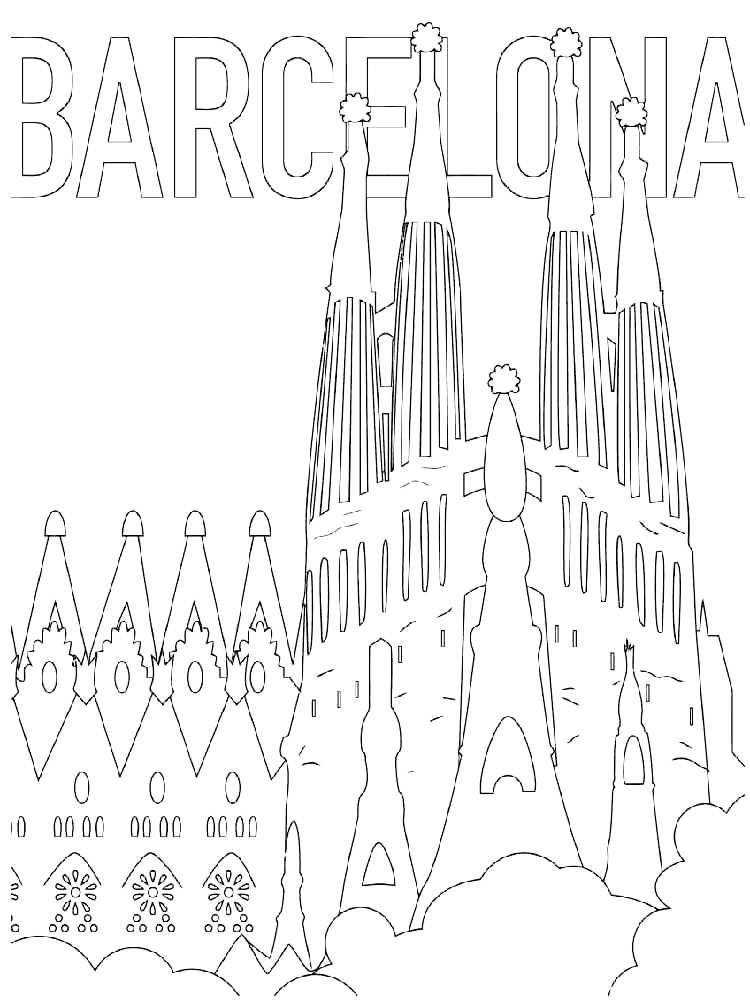 Bacelona Spain Coloring Page