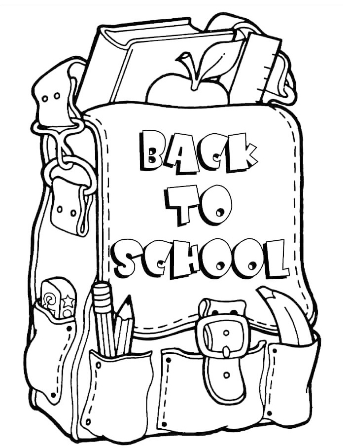 Back To School Pack Coloring Page